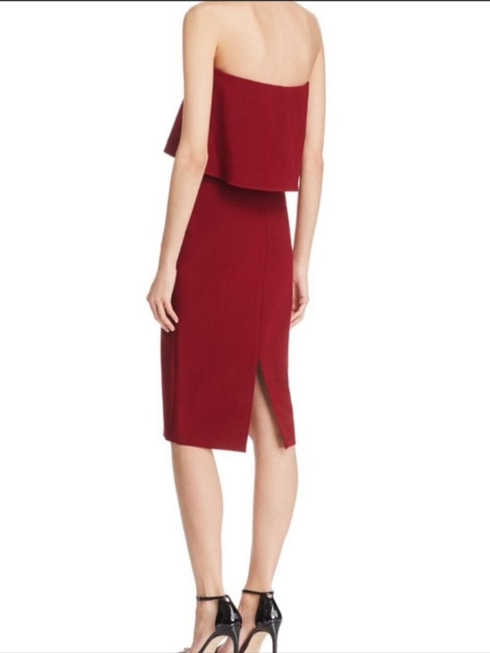 Share Likely Driggs Dress Strapless Size 6 Maroon/Dark red